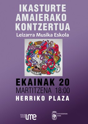 LEIZARRA MUSIKA ESKOLAKO IKASTURTE AMAIERAKO KONTZERTUA